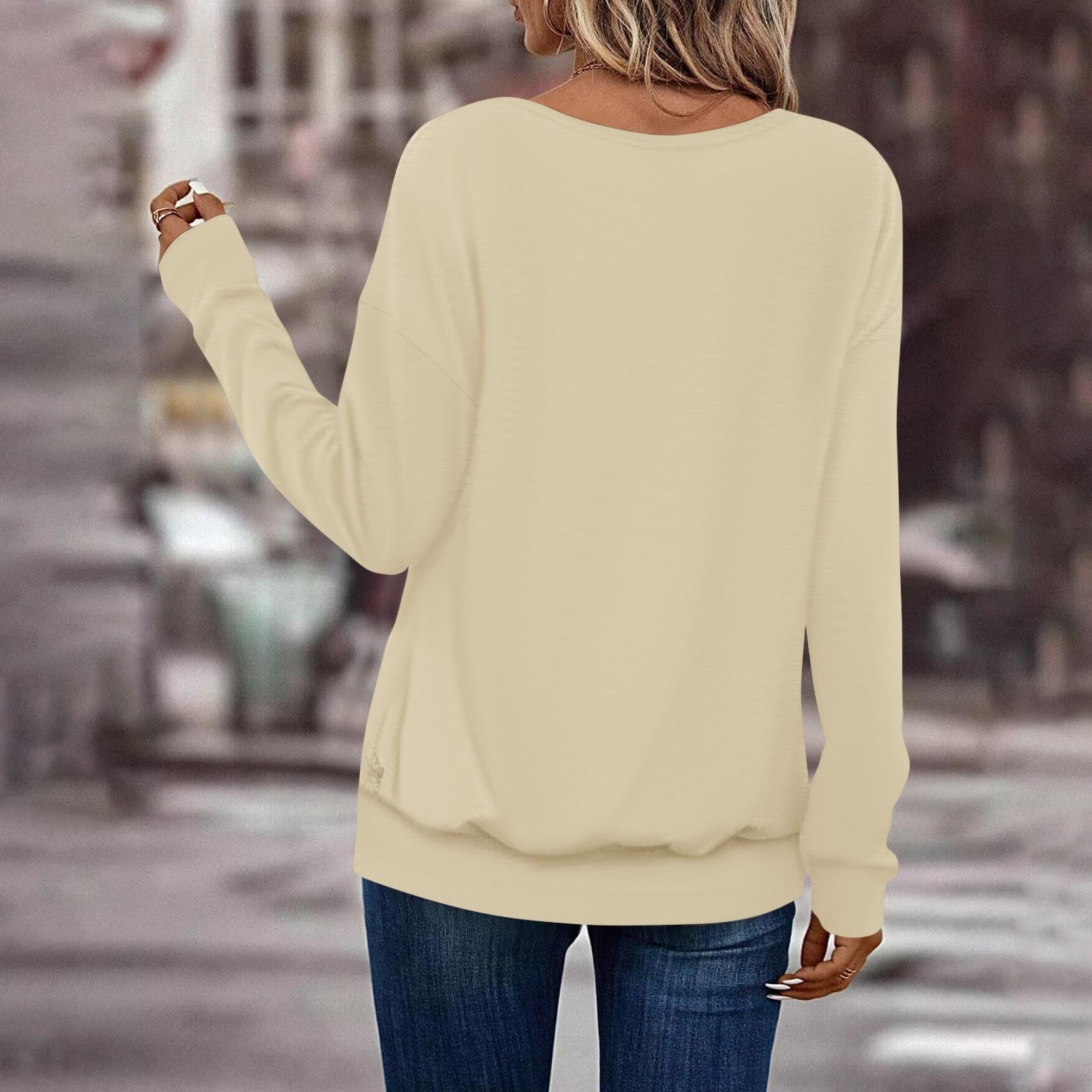 Женские базовые футболки с длинными рукавами и изогнутым подолом — фото 5