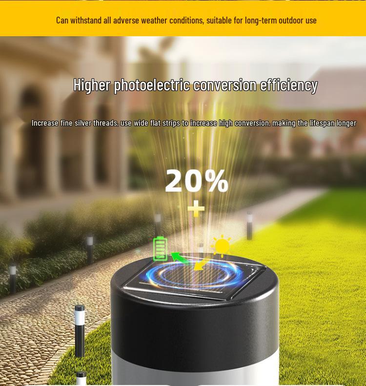 Solar Stainless Steel 3-LED Modern Waterproof Outdoor Garden Lamp