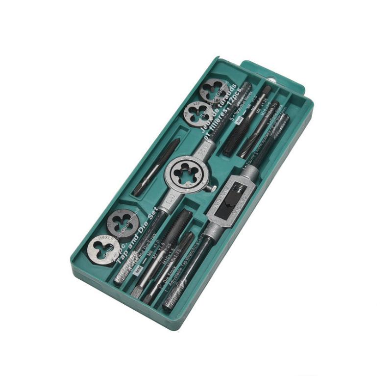 12/20KS Sada závitníků a matric Metrický klíč Řez M3-M12 Ruční závitořezný nástroj Závitník z karbidu wolframu Matrice Nástroj pro výrobu závitů Šroubů Sada bitů