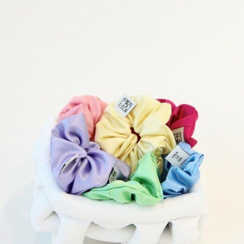 

VILLA DE SILK Резинка для волос из 100% шелка высокой плотности весна (6 цветов) Mint melon