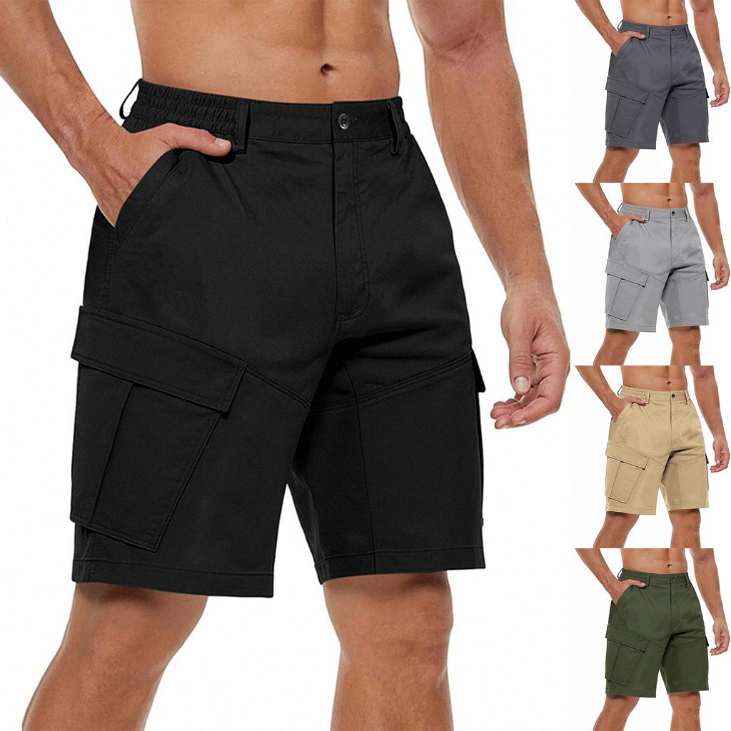 Men's Loose Casual Loose-fit Waist Workwear Multi-pocket Shorts