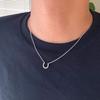 L.A.H. Vendome Aoyama Sterling Silver Horseshoe Necklace for Men, HS6N011850DZ