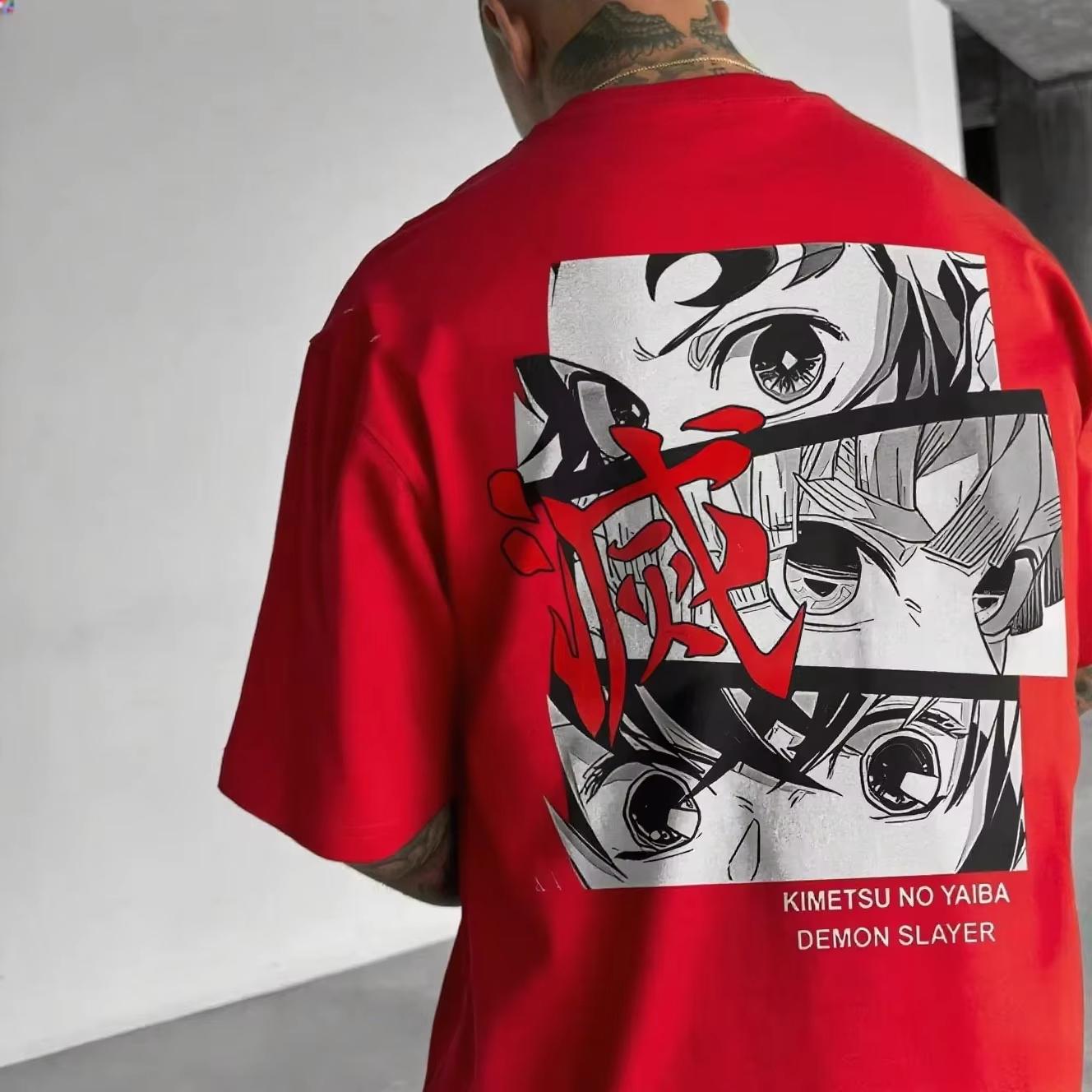 

2026 new Demon Slayer Anime Print Summer Trend Womens ShortSleeved Pattern TShirt Street Casual Top S
