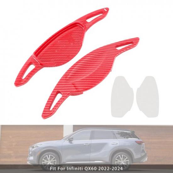 Carbon Look Steering Wheel Paddle Shifter Extension For Nissan Mitsubishi red