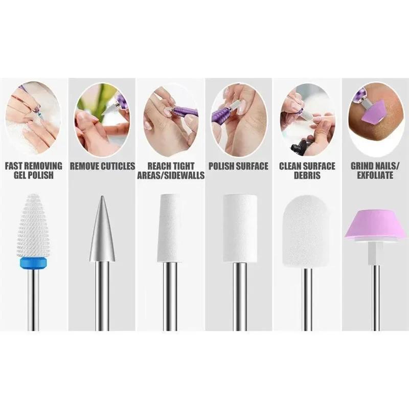 Electric Nail Drill Machine 20000RPM Nail Polish Sander Grinding Rechargeable Nail File Nails Accessories Professional Manicure