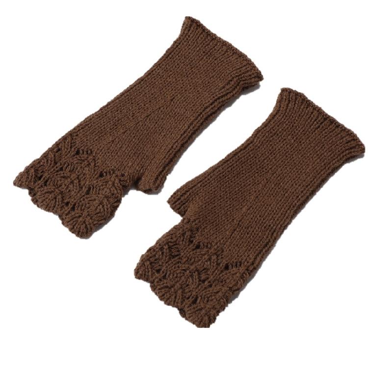 Winter Hand Gloves Soft Warm Gloves Stretchy Fingerless Mittens With Thumb Hole