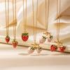 Red Double Strawberry Necklace - Light Luxury Niche Design, Versatile Clavicle Chain Jewelry