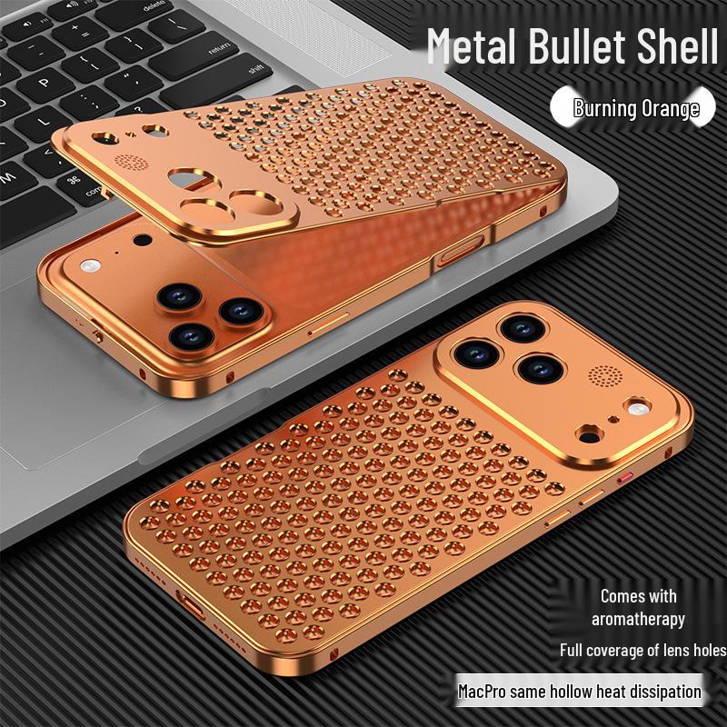 Heat Dissipation Snap-on Aluminum Case for iPhone 14 Pro/15/16/17 Pro Max with Aroma Diffuser