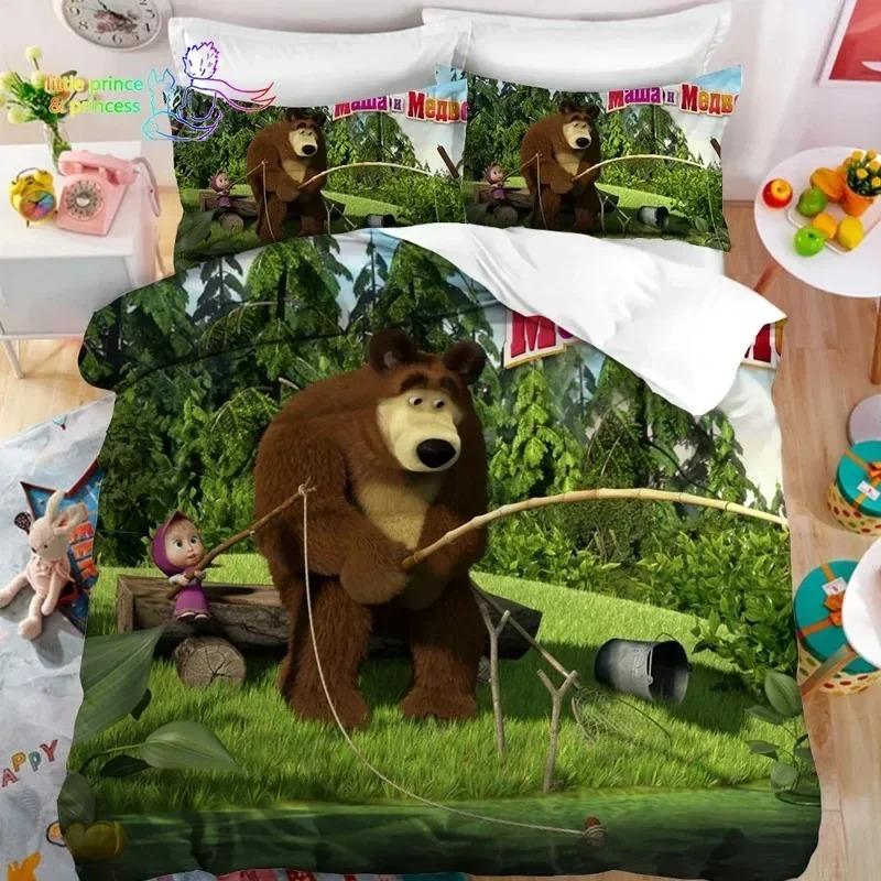 

Комплект постельного белья с рисунком аниме-медведя 3D, пододеяльник, одеяло, комплект постельного белья, наволочка, размер King Queen Twin для мальчиков и девочек для взрослых 155x220cm 3pcs