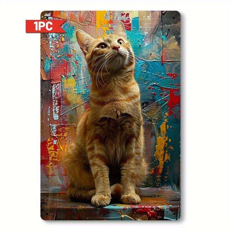 Vintage Style Metal Tin Sign Cute Cats Dogs for Cafe Interior