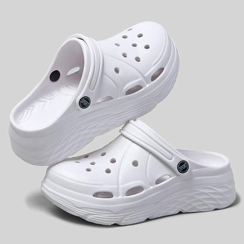 Sommer Plateau Sandalen Damen Geschlossene Zehen Keilsandalen Frau Dicke Sohle Rutschfest Gartenschuhe Weiche Sohle Sandalen Pantoletten