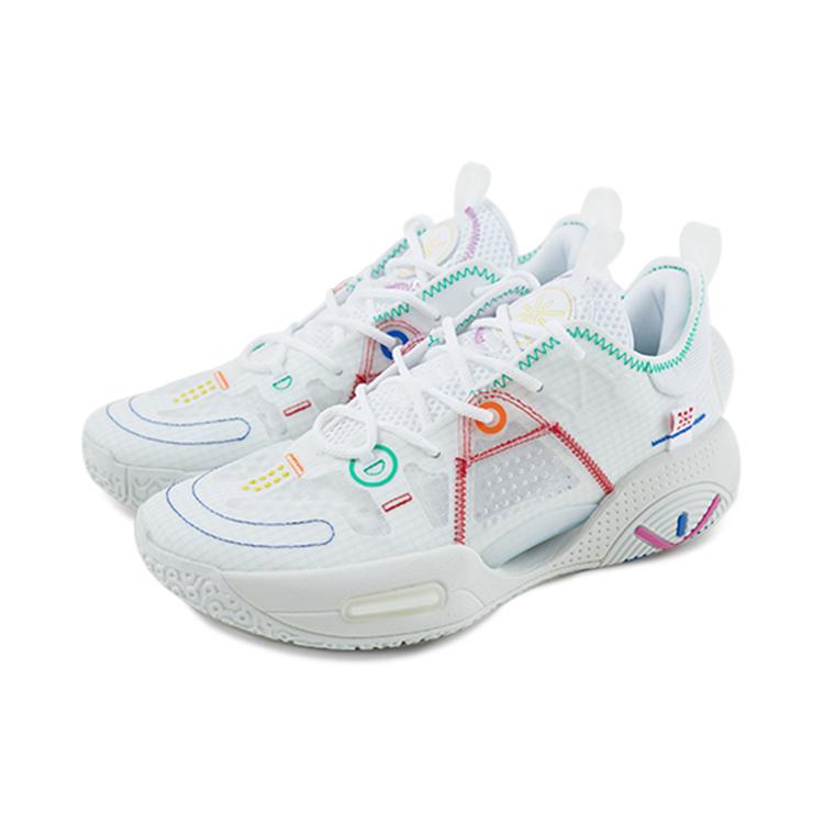 New LINING All City 9 V1.5 Basketball Shoes Men Low Top White/Red/Green ABAR015-D
