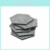 Premium Pack Of 6 Felt Fabric Hexagon Cup Mat Drink Coasters Beer Coffee Placemat Gift