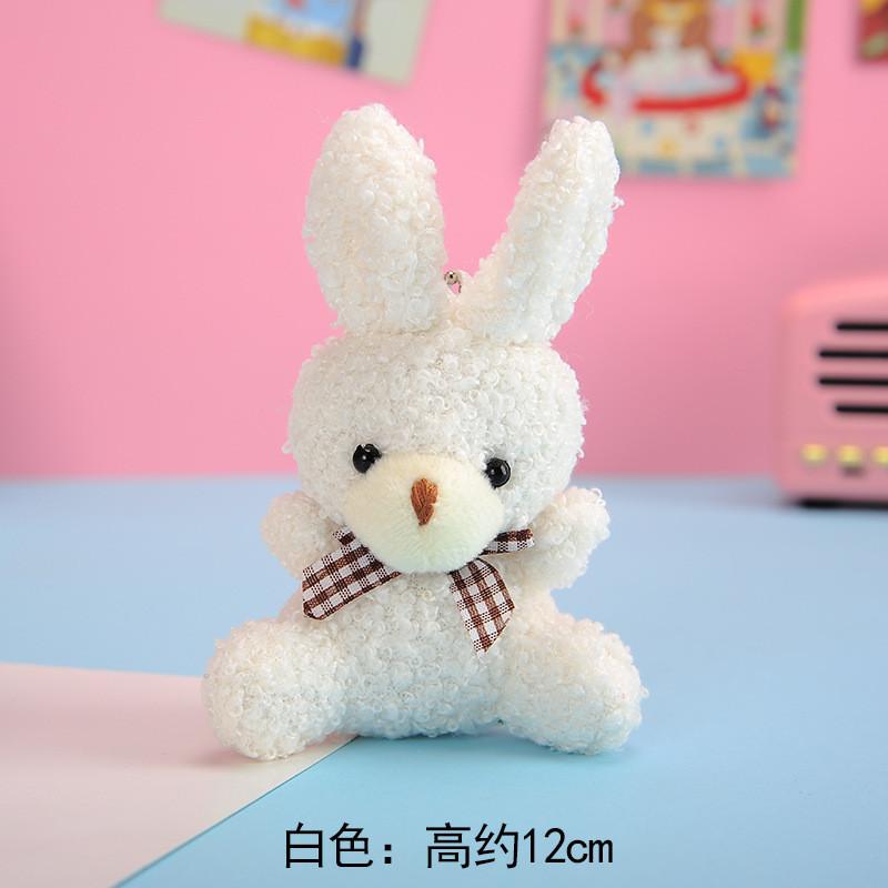 Bunny Orange Adorable Plush Keychain Soft Fur With Bow And Clip Golden