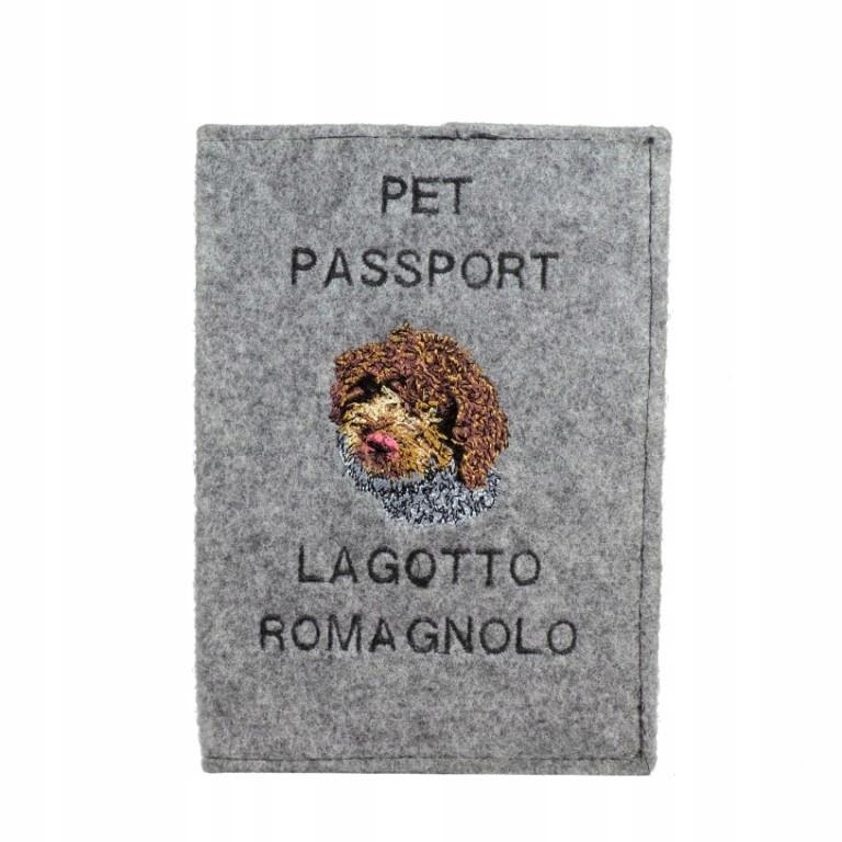 

Romagna Water Dog, Lagotto Romagnolo - Dog passport case, document case, gift for the traveller from the Art-Dog brand сірий колір