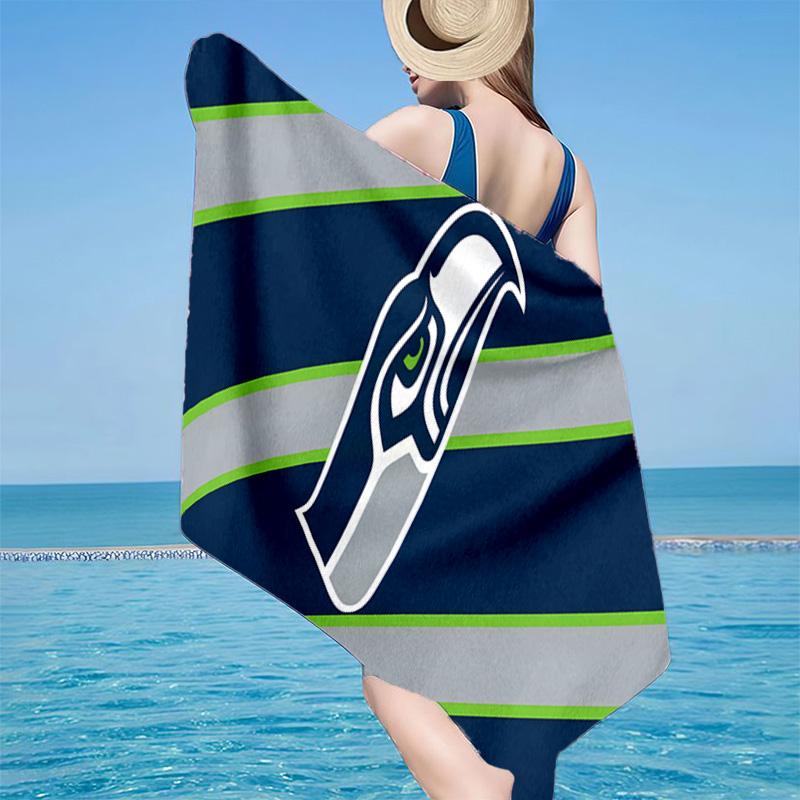 Asciugamano da Spiaggia in Microfibra Spirito di Squadra Seahawks, Leggero e Asciugatura Rapida, per Viaggi Estivi, Essenziale per la Spiaggia, Piscina