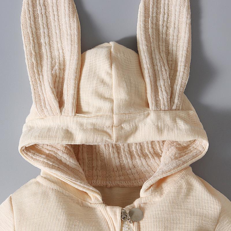 Easter Bunny Ears Hooded Romper for Girls - Spring & Autumn Style