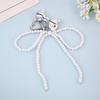 Y2K Korean Imitation Pearl Beaded Bowknot Keychain for Women Girls Bow Pendant Bag Decoration Accessories