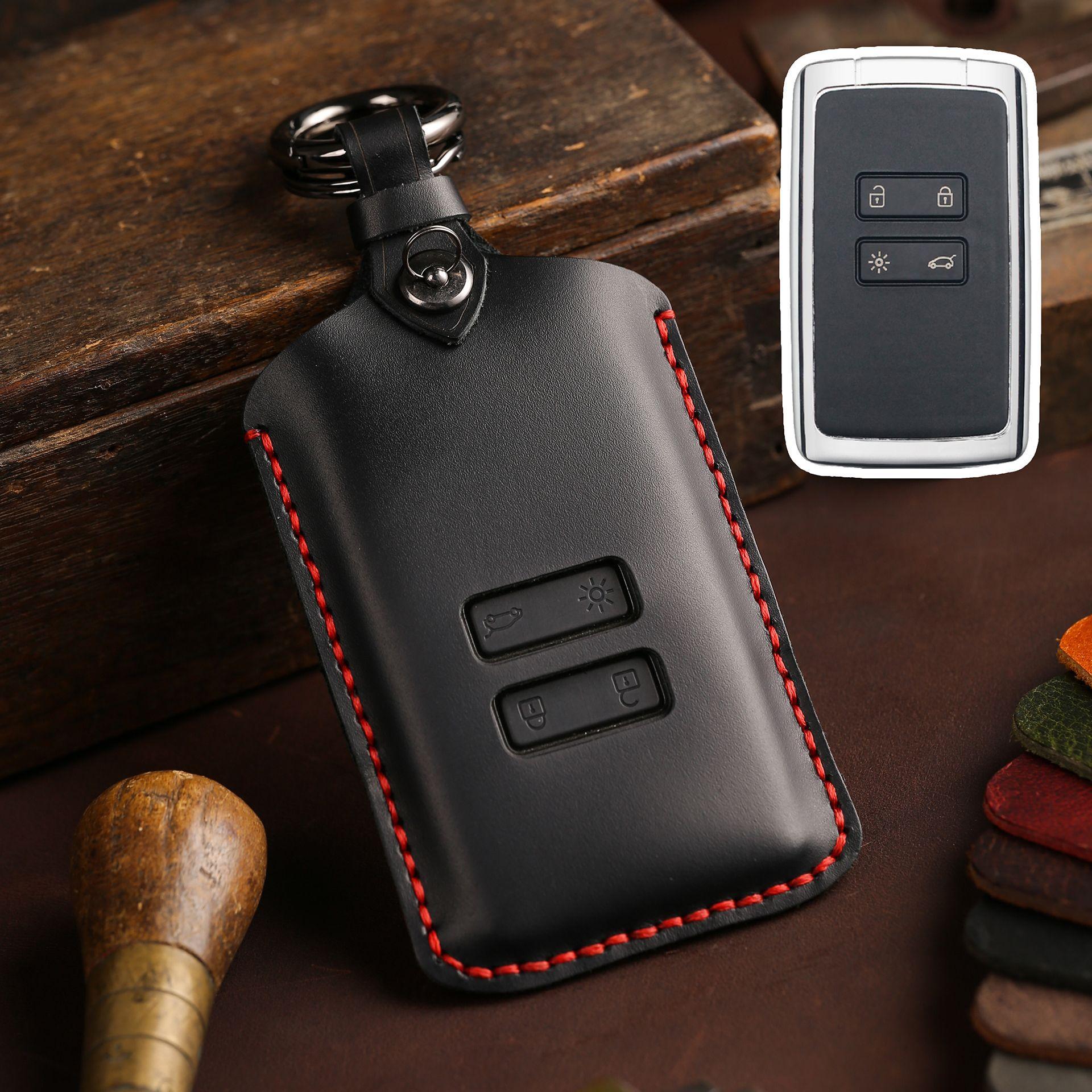 

Чехол для ключа автомобиля подходит для чехла для ключа Renault, чехол для ключа автомобиля Koole Shuanglong из чистой кожи ручной работы может быть