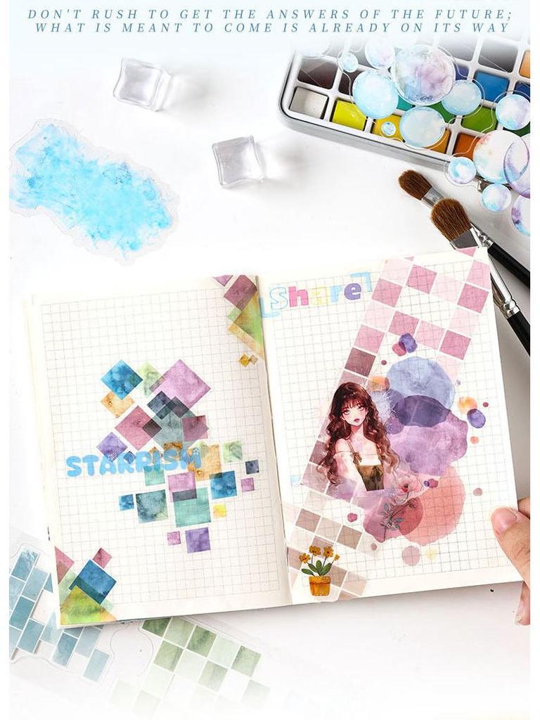 ZABC Colorful Washi Tape Series: 4 Rolls for Journal Decoration & DIY Collage