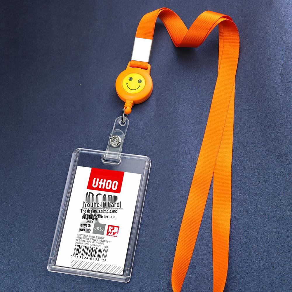 Acrylic Stretchable Badge Holder with Retractable Lanyard for Student or Employee ID Cards