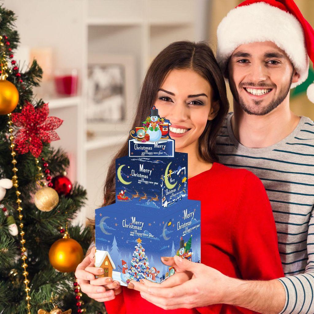 Christmas Snowman Paper Gift Box Double Layer Money Box For Festive Gifting