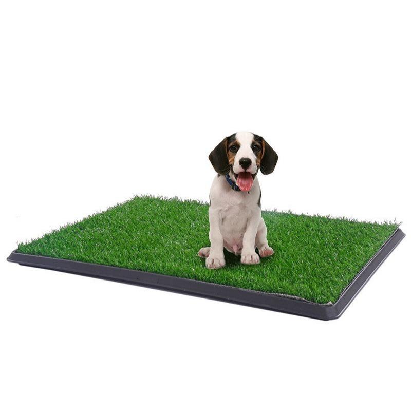 Dog Grass Toilet with Pee Pad Washable Dog Grass Pad Reusable Odor-Control for Pet Training Easy-Clean Pee Pads Non-Slip Mats