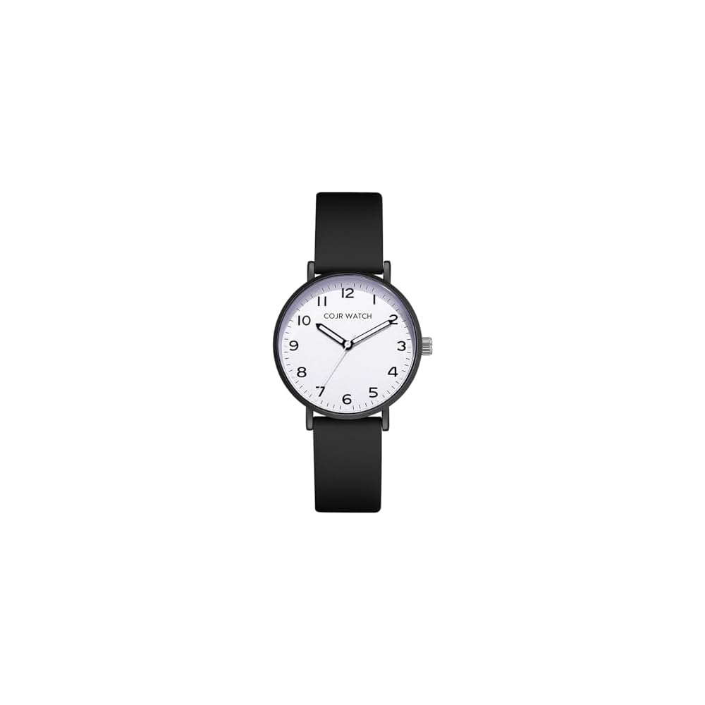 Exam Watch Silent Second Hand Analog Simple Stylish Waterproof 3ATM Unisex Black