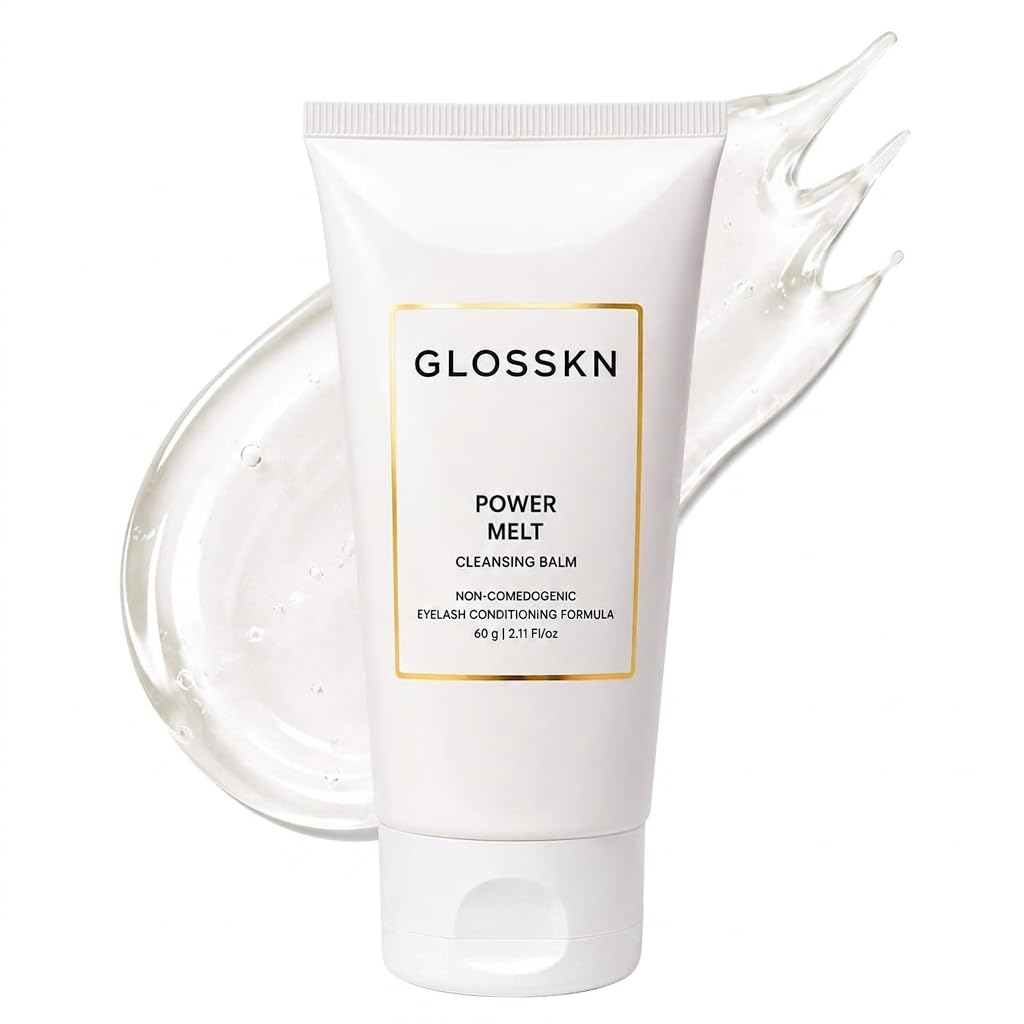 GLOSSKN Power Melt Cleansing Balm Makeup Remover 60gm | Removes Waterproof Makeup & Sunscreen | Gentle Balm to Oil Cleanser for Sensitive & All Ski