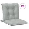 Low Back Chair Cushions 6 Pcs Light Grey Melange 100 X 50 X 7 Cm Fabric