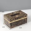 Natürliche Marmor-Taschentuchbox Goldener Strich Badezimmer-Papierboxen Westliches Restaurant Schreibtisch-Serviettenhalter Heimdekoration Modern