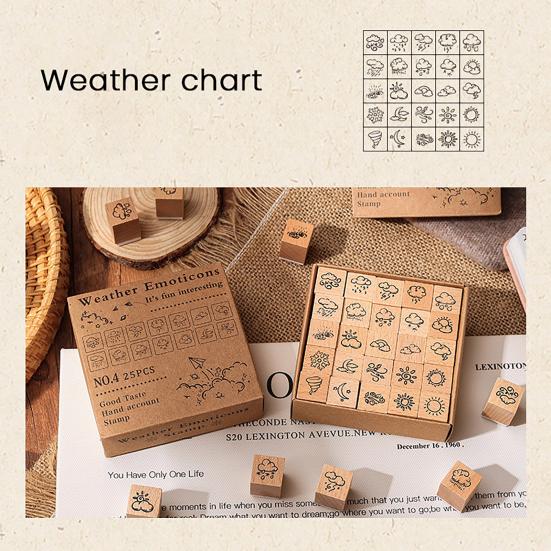 25Pcs/Set Wood Rubber Stamps Botanical Butterflies Decorative Wooden Stamps Clouds Stamps for Diaries Journals Scrapbooks Cards DIY Crafts