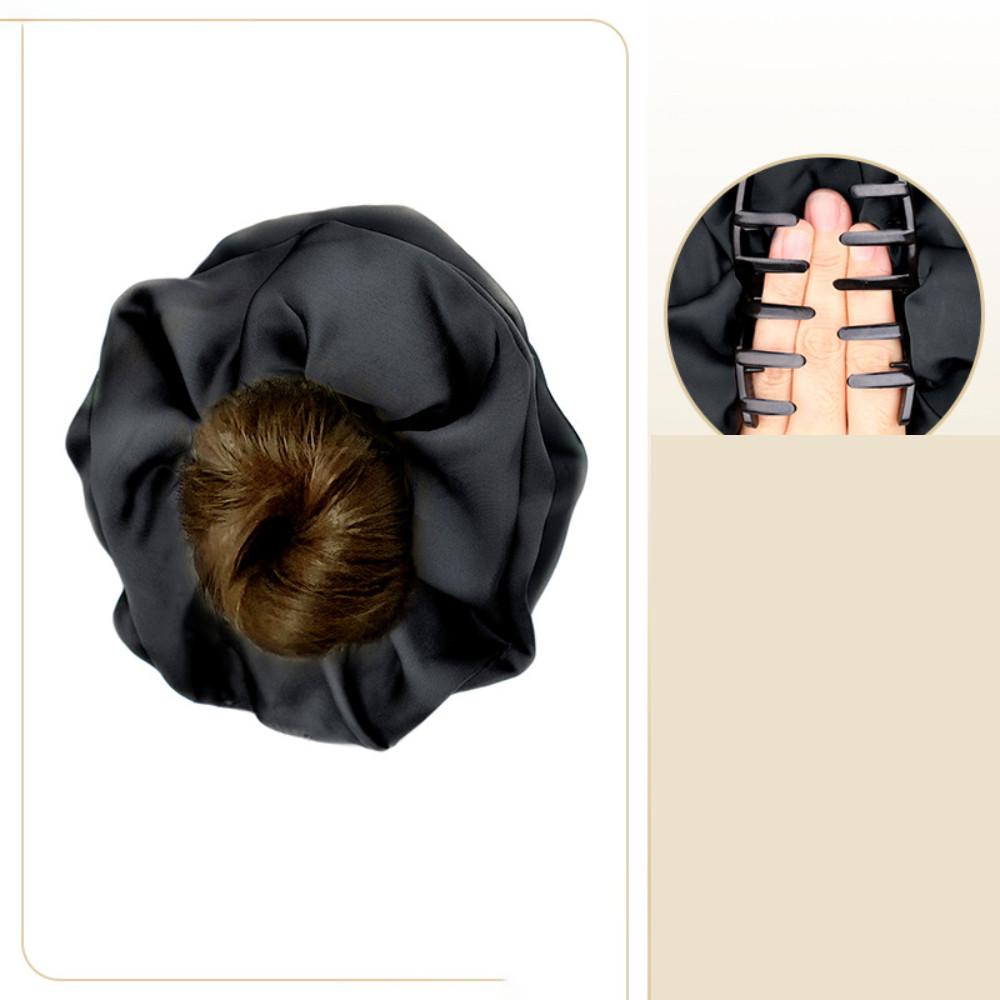 Synthetic Women Low-tied Flower Bud Band Grabber Wig Natural Simulation Lazy Ponytail Hair Extension