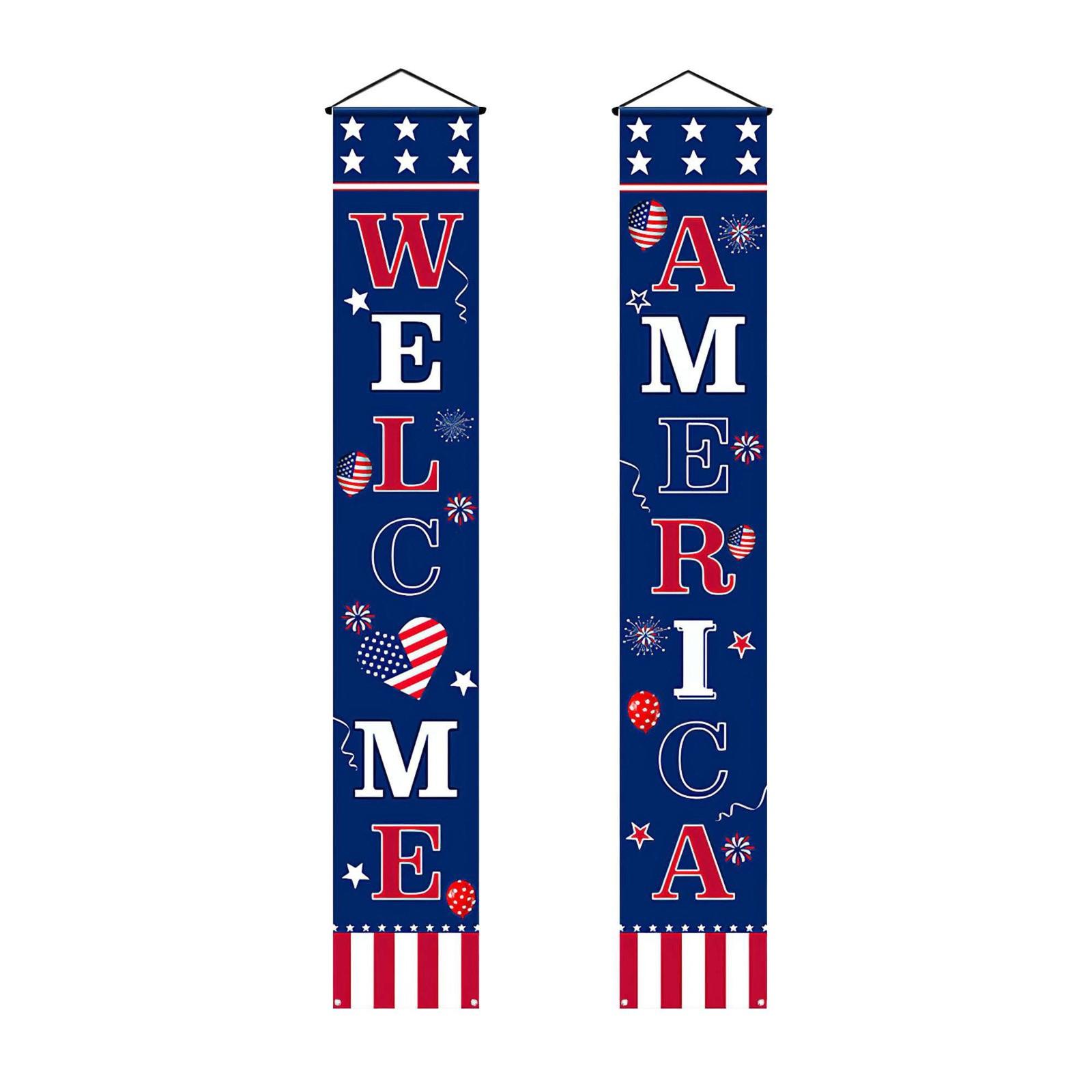 

Outdoor Decoration - Hanging American Flag, Star Spangled Banner, Porch Sign - Patriot Day Decoration, Independence Day Decoration One Size