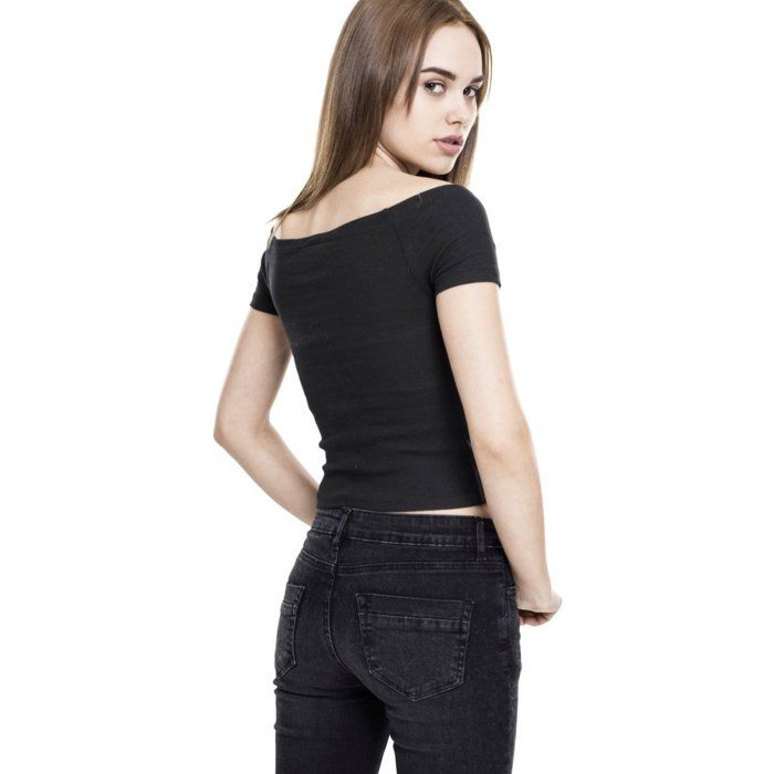 Urban Classics Ladies - Off Shoulder Rib Top Black