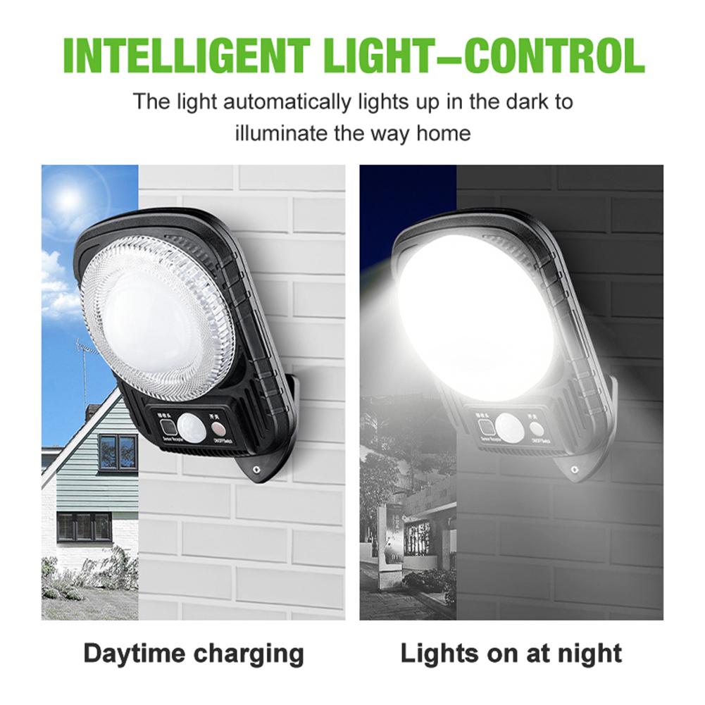 Flood Wall Lamp Motion Sensor Human Body Induction Garden Light 3 Lighting Modes Remote Control 1500LM for Garage Garden Terrace