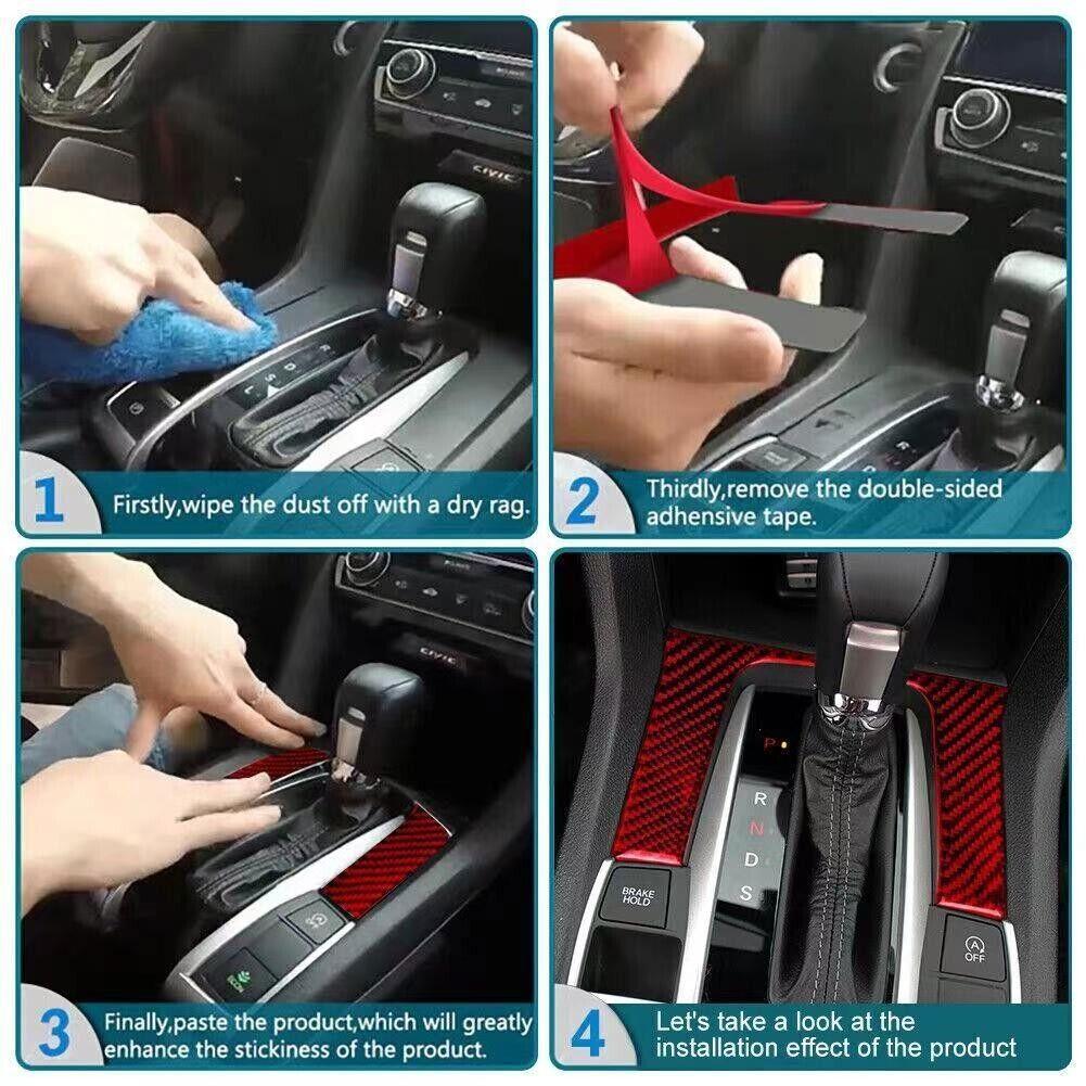 Red Carbon Fiber Co-pilot Glove Box Handle Cover Trim For Jeep Cherokee 2014-18