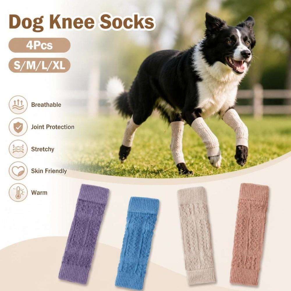 4Pcs Joint Protection Dog Knee Protector Breathable Dog Knee Socks Dog Leg Sleeves Sports