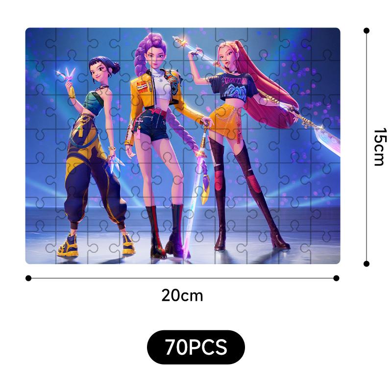 Kpop Łowcy Demonów 20*15Cm Puzzle Zabawki Rumi Mira Zoey Huntrix Wzór Postaci Gra Planszowa Dekoracja Domu Prezenty dla Dzieci