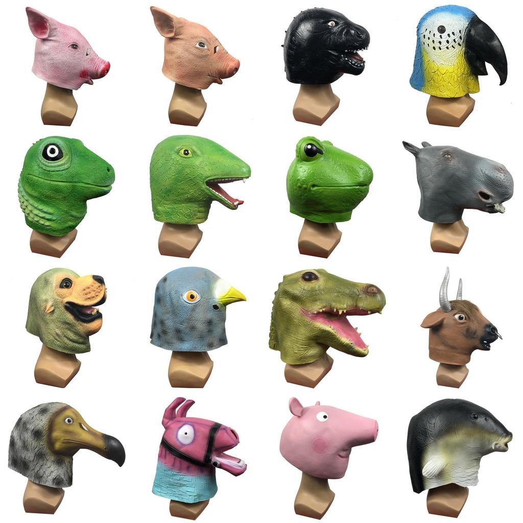 Máscara Divertida de Cabeza de Animal Para Fiestas con Diseños Personalizables de Jirafa y Cerdo