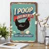 Rooster Metal Wall Sign 8x12 Inch Vintage Farmhouse Decor Black 2D Chicken Art for Kitchen Garden