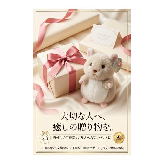 Mascot Hamster Cute Stuffed Toy Chewy Soft Squeezable Stress Relief Healing Goods Interior Amulet Portable, Total Length Approximately 10cm