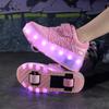 Rollschuhe für Jungen und Mädchen mit LED-Beleuchtung, USB-Ladefunktion, Kinder-Rollschuhe, Freizeit-Skateschuhe, Sportschuhe, Kinder-Sneaker