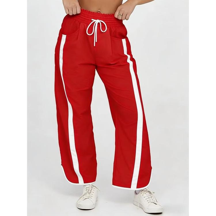 Women Jogger Pants with Side Stripes Drawstring Waist Multi Colors Casual Sporty Sweatpants