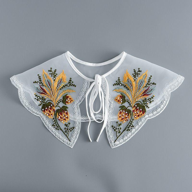 Vintage Ruffle Women Detachable Collar Tie Necklace Detachable Lapel Shirt Fake False Collar Woman Lace Tie Neckwear Nep Kraagie