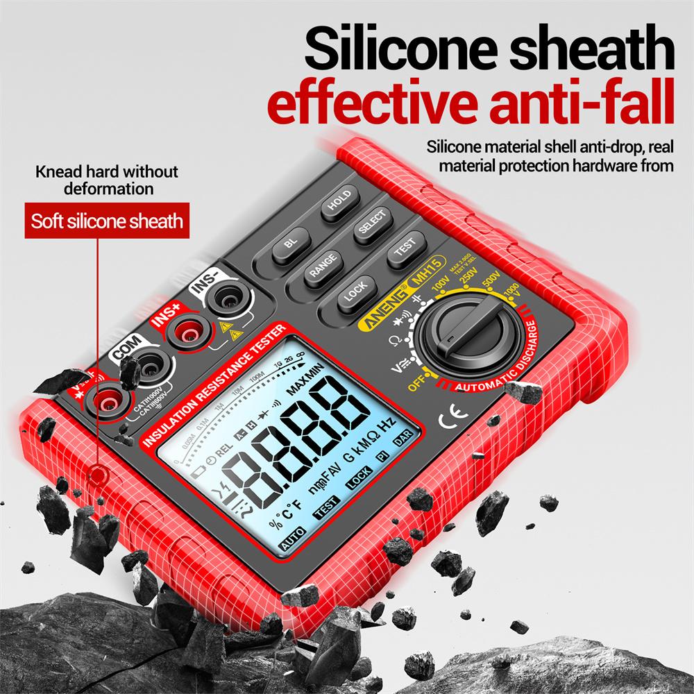 ANENG MH15 Insulation Resistance Multifunctional Digital Meter Automatic discharge AC/DC Voltage LCD Megohmmeter Tester Tools