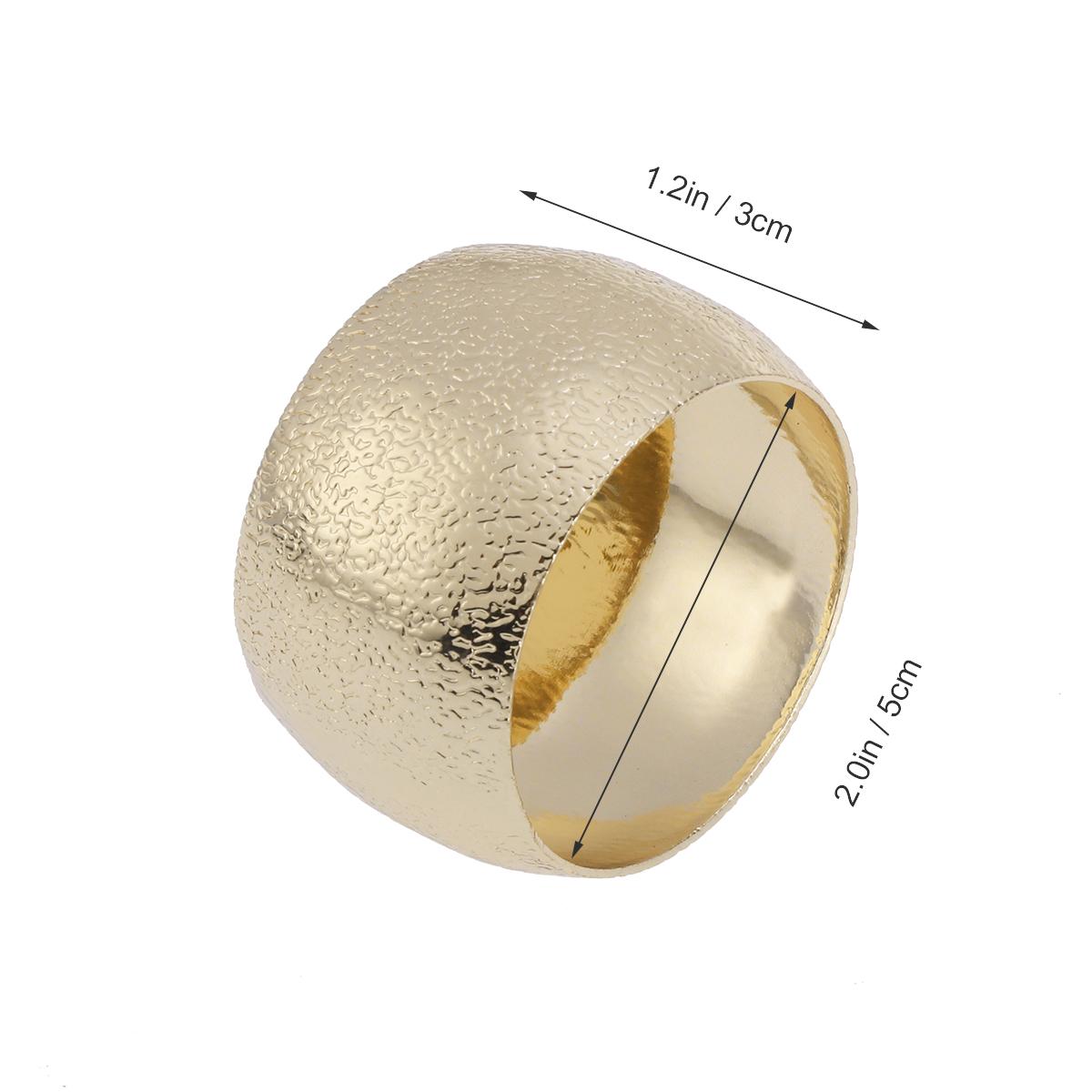 

6 pcs Napkin Rings Round Shape Metal Table Decor For Wedding Party Dinner Bridal Shower Serviette Holder Kitchen Bar Accessory золотистий