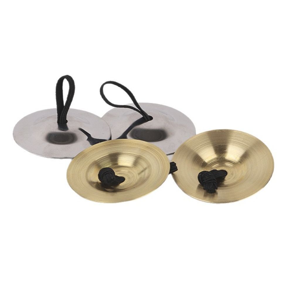 2Pcs Mini Finger Cymbal Portable Percussion Instrument Durable Finger Dial Pads  Dancing Accessories