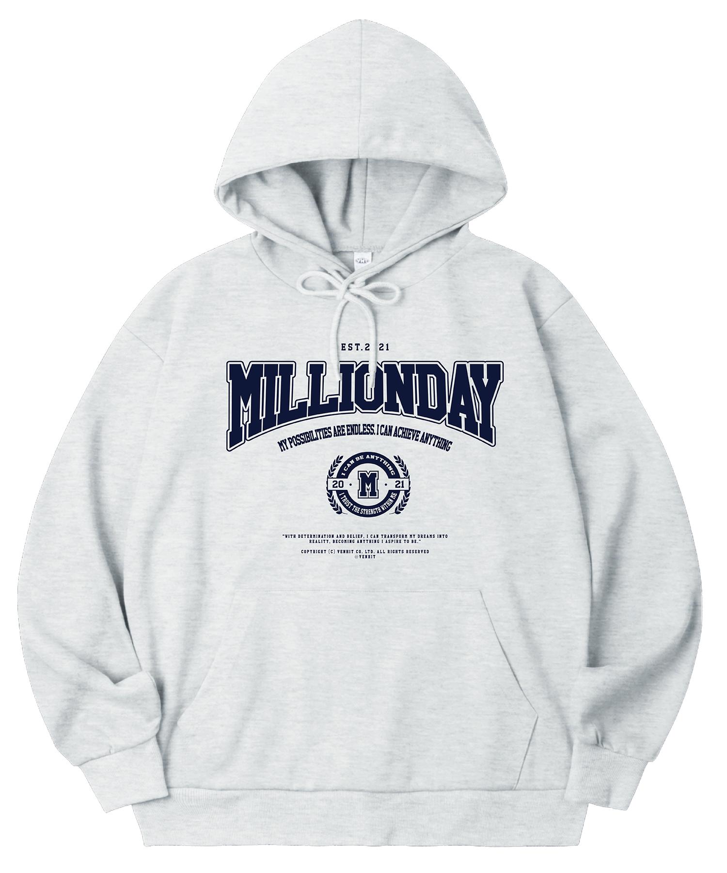 Million Day Achieve Double-Sided Hood (Type A) White Melange/M
