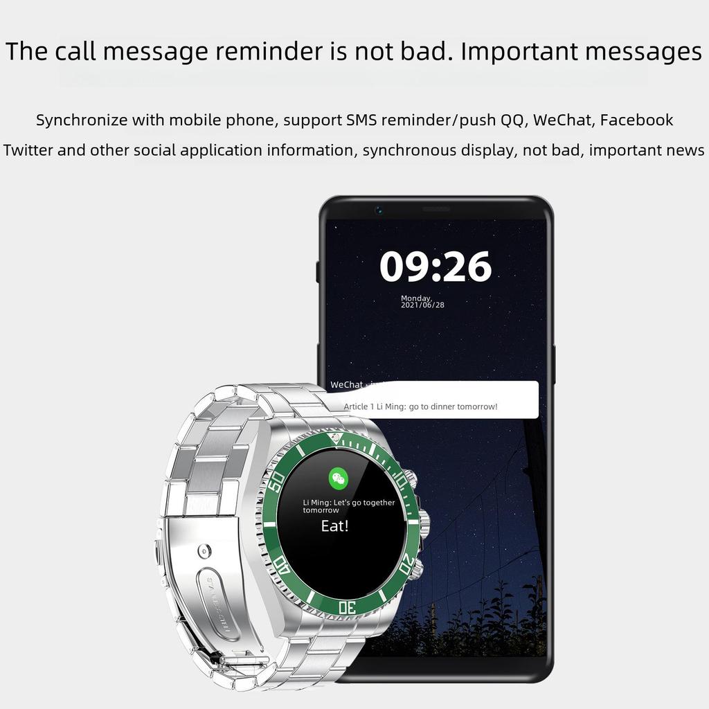 AW12 High-End Green Smartwatch with Bluetooth Calling and Sports Features